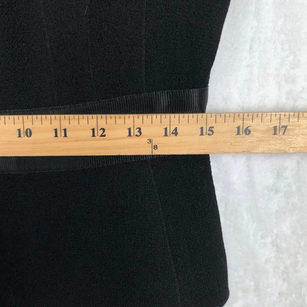 ANN TAYLOR 100% Wool Grosgrain Ribbon Waist Snap Front Jacket Sz 4P Bow Back
